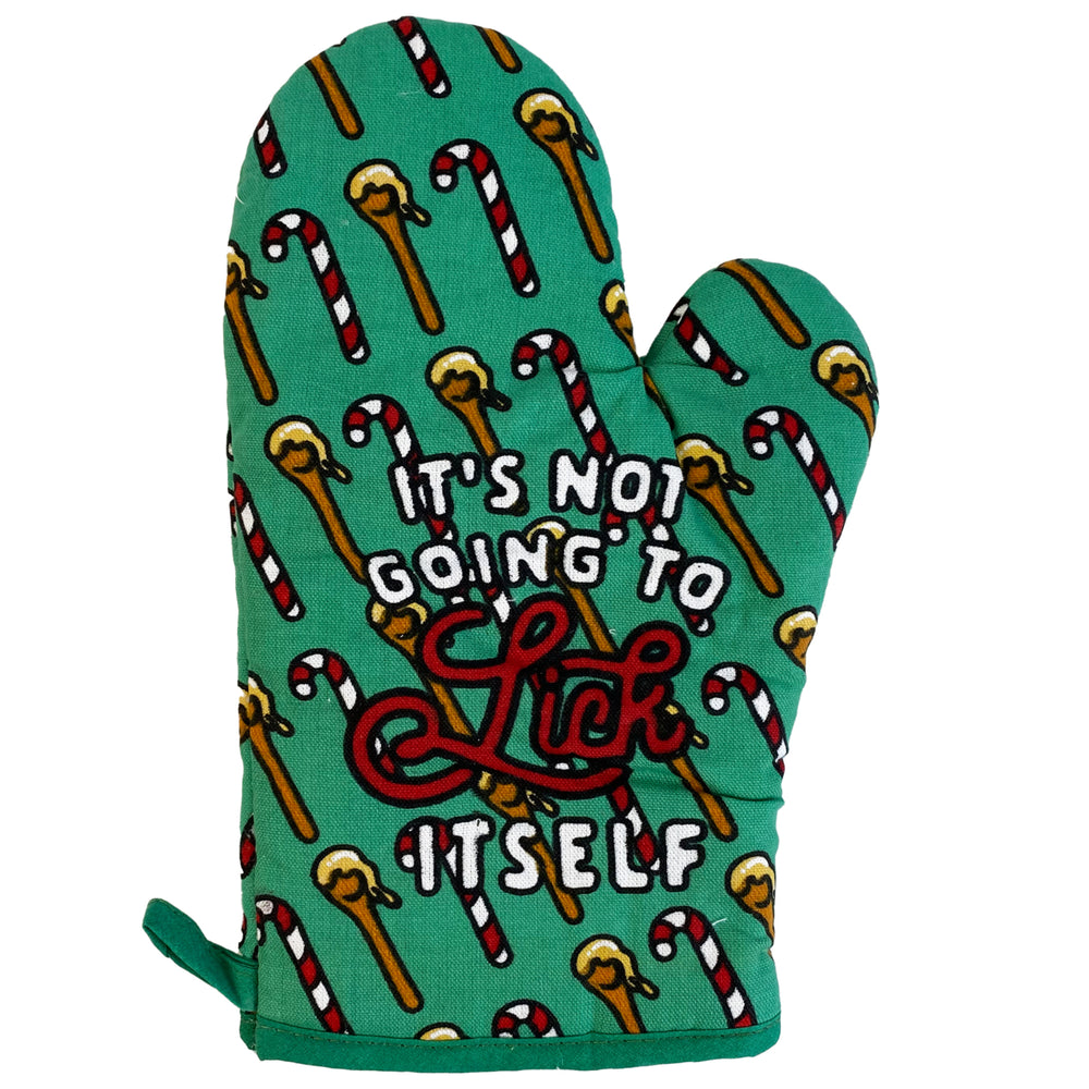 Its Not Going To Lick Itself Oven Mitt Funny Christmas Candycane Beater Cooking Kitchen Glove Image 2