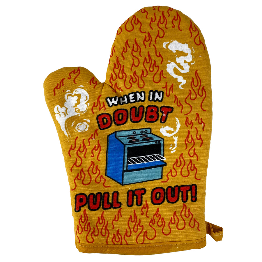 When In Doubt Pull It Out Oven Mitt Funny Baking Sarcastic Chef Kitchen Glove Image 1
