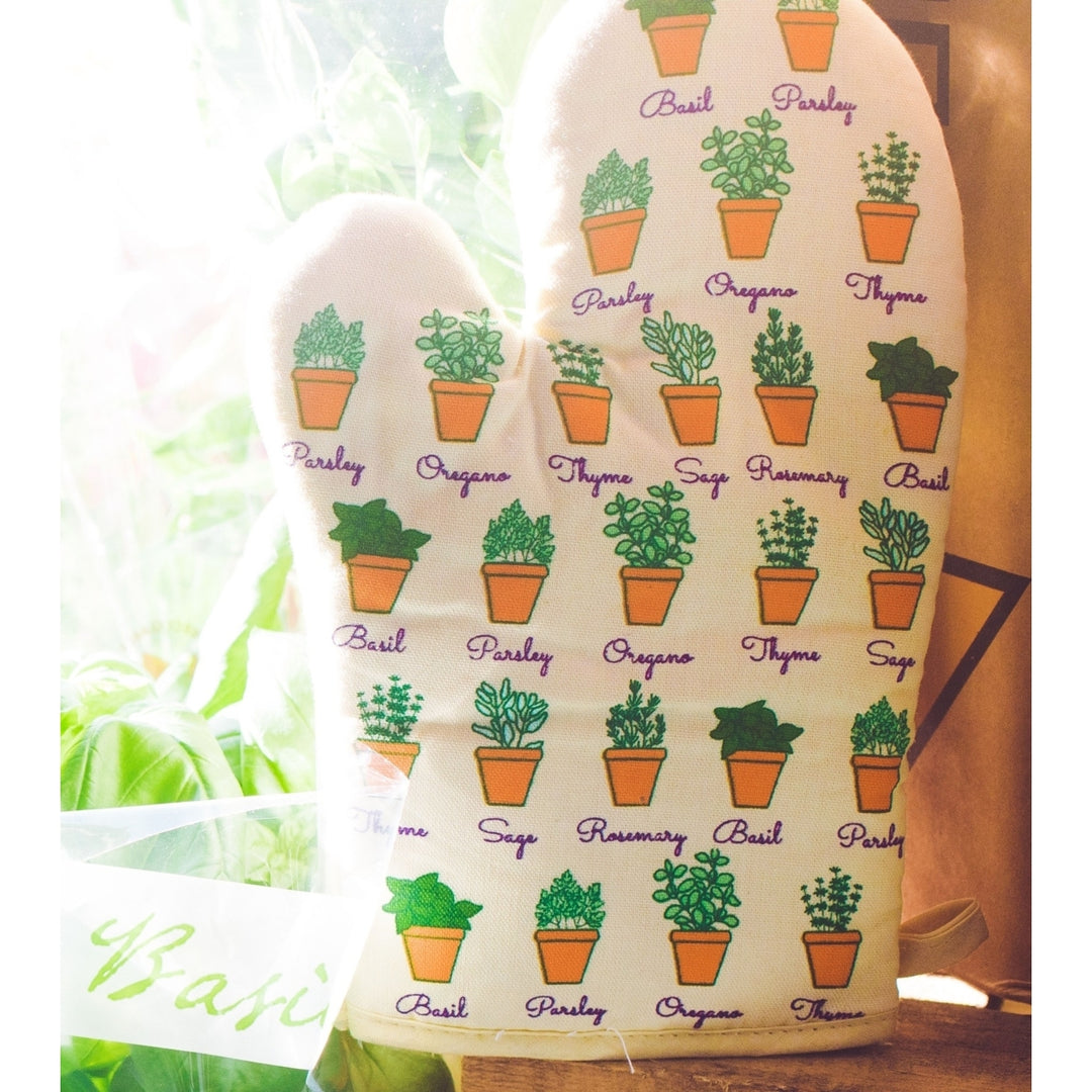 Potted Herbs Oven Mitt Cute Chef Spices Gardening Lover Gift Novelty Kitchen Glove Image 4