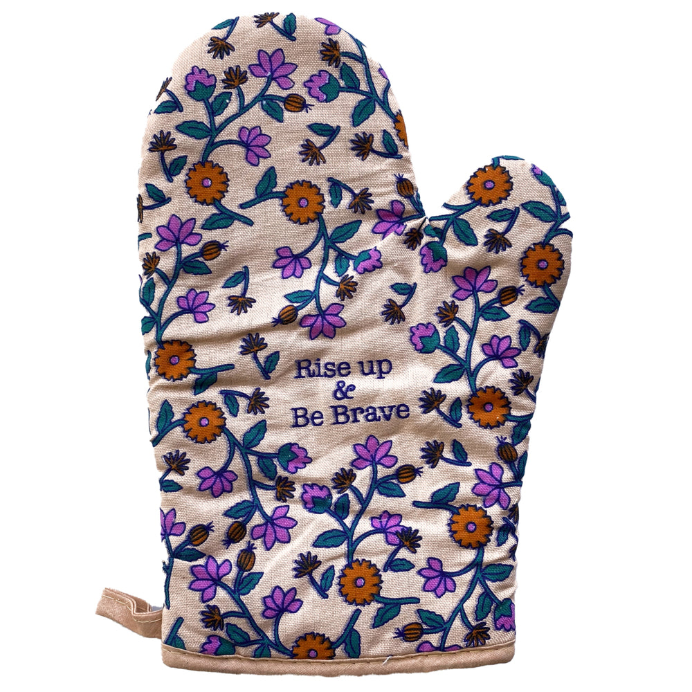 Rise Up And Be Brave Oven Mitt Empowerment Motivational Message Kitchen Glove Image 2