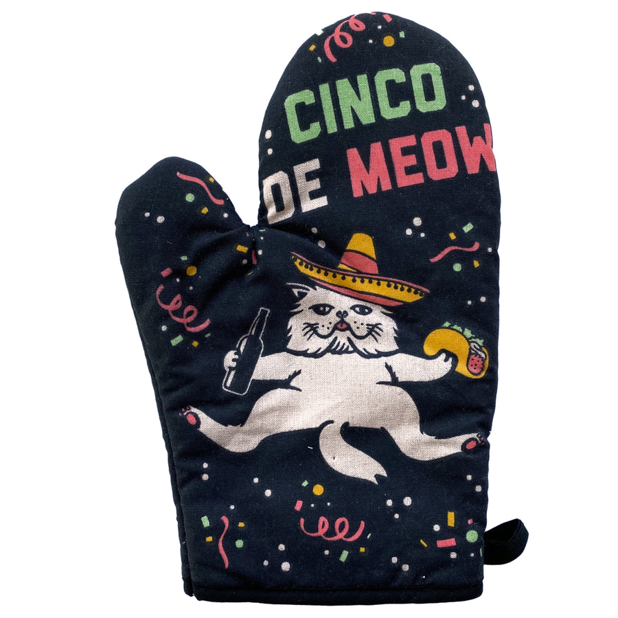 Cinco De Meow Oven Mitt Funny Taco Cat Mexican Cerveza Kitchen Glove Image 1
