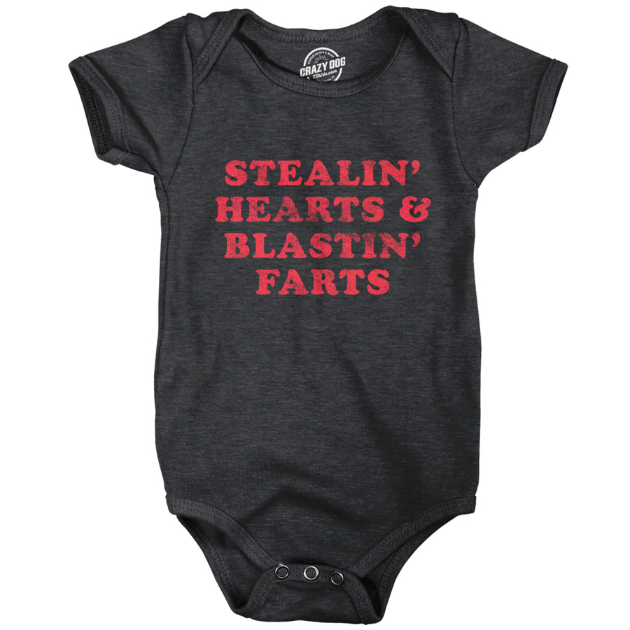 Stealin Hearts And Blastin Farts Baby Bodysuit Funny Cute Stinky Newborn Jumper Image 1