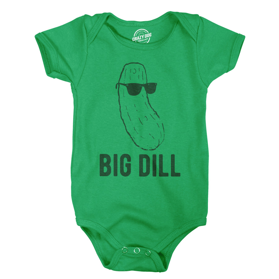 Big Dill Baby Bodysuit Funny Big Deal Funny Cool Pickles Sunglasses Infant Jumper Image 1
