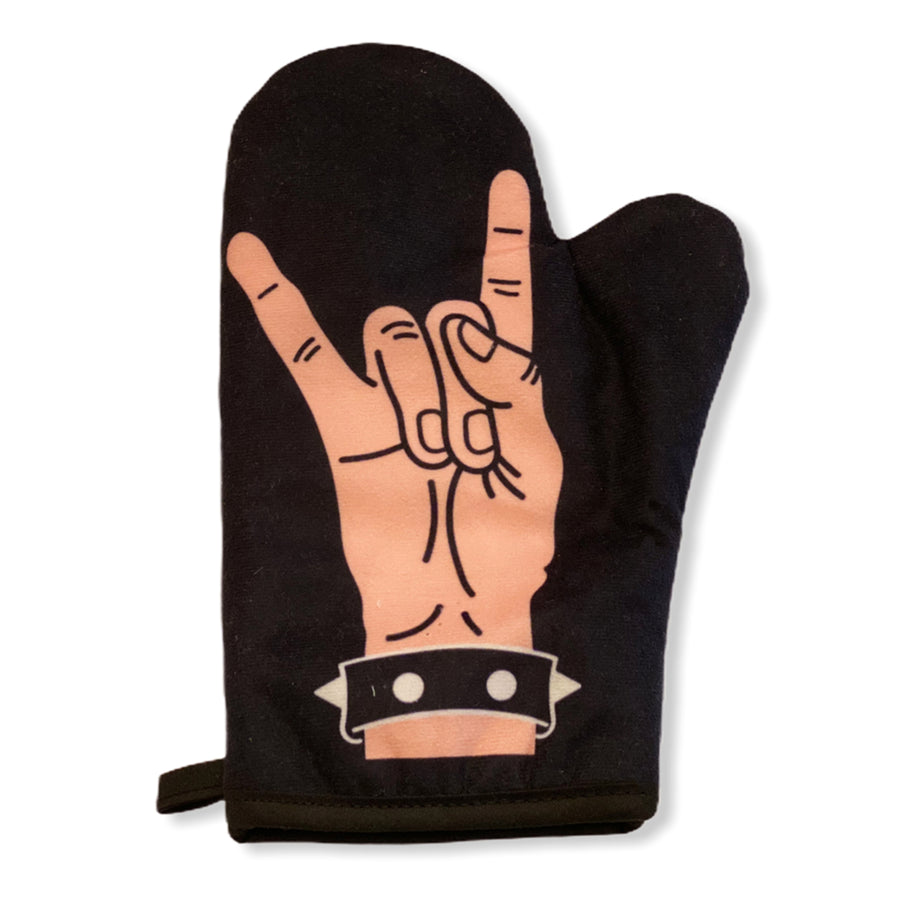Rock Hand Oven Mitt Metal Rock And Roll Music Graphic Novelty Kitchen Accessories Image 1