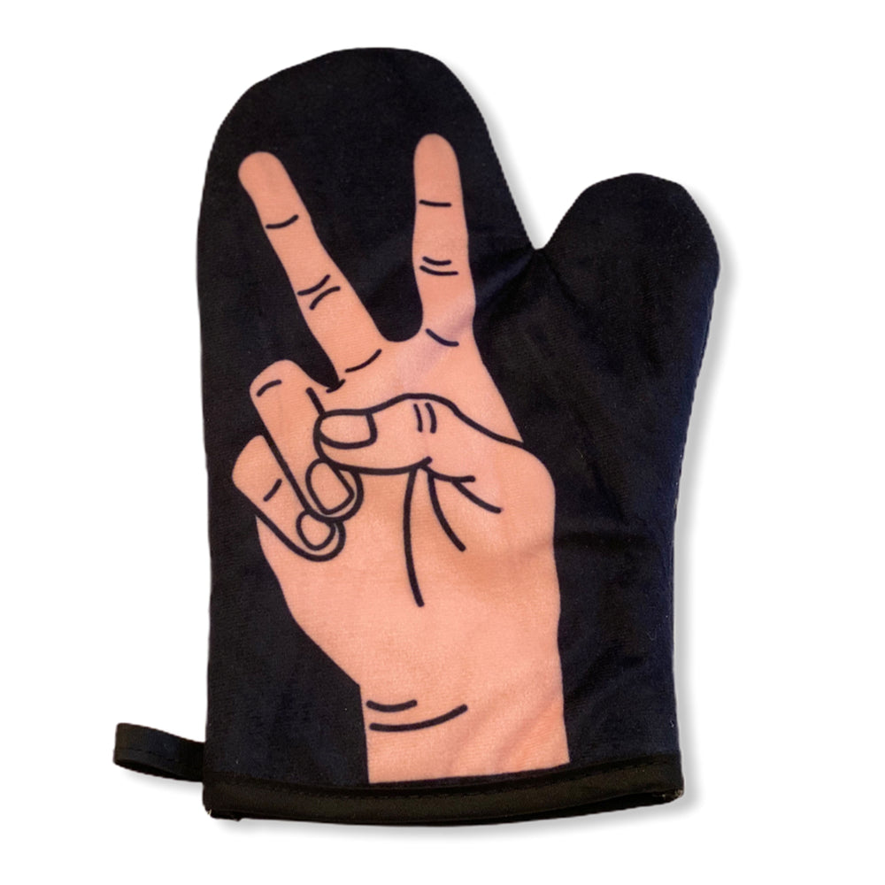 Peace Sign Oven Mitt Funny Unity Cooking Graphic Kitchen Accessories Image 2