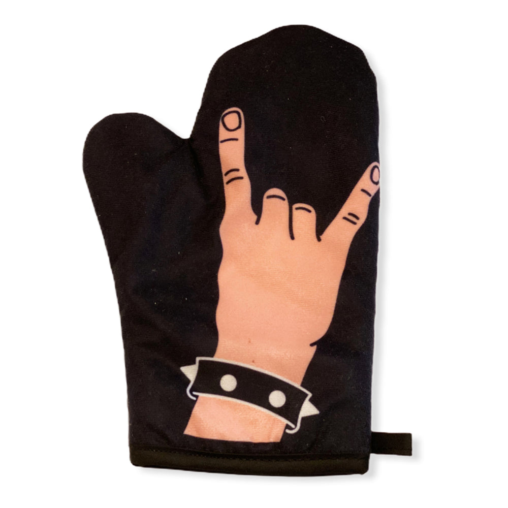 Rock Hand Oven Mitt Metal Rock And Roll Music Graphic Novelty Kitchen Accessories Image 2