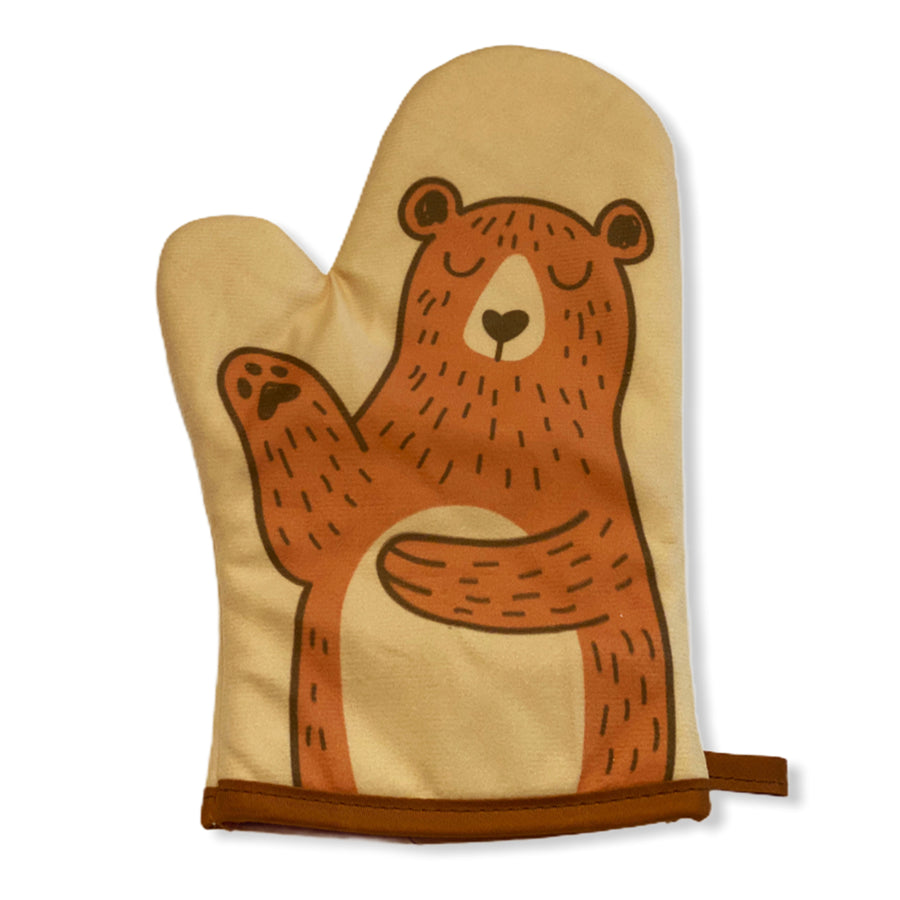 Bear Oven Mitt Funny Puppet Hand Cute Bear Kitchen Graphic Oven Glove Image 1