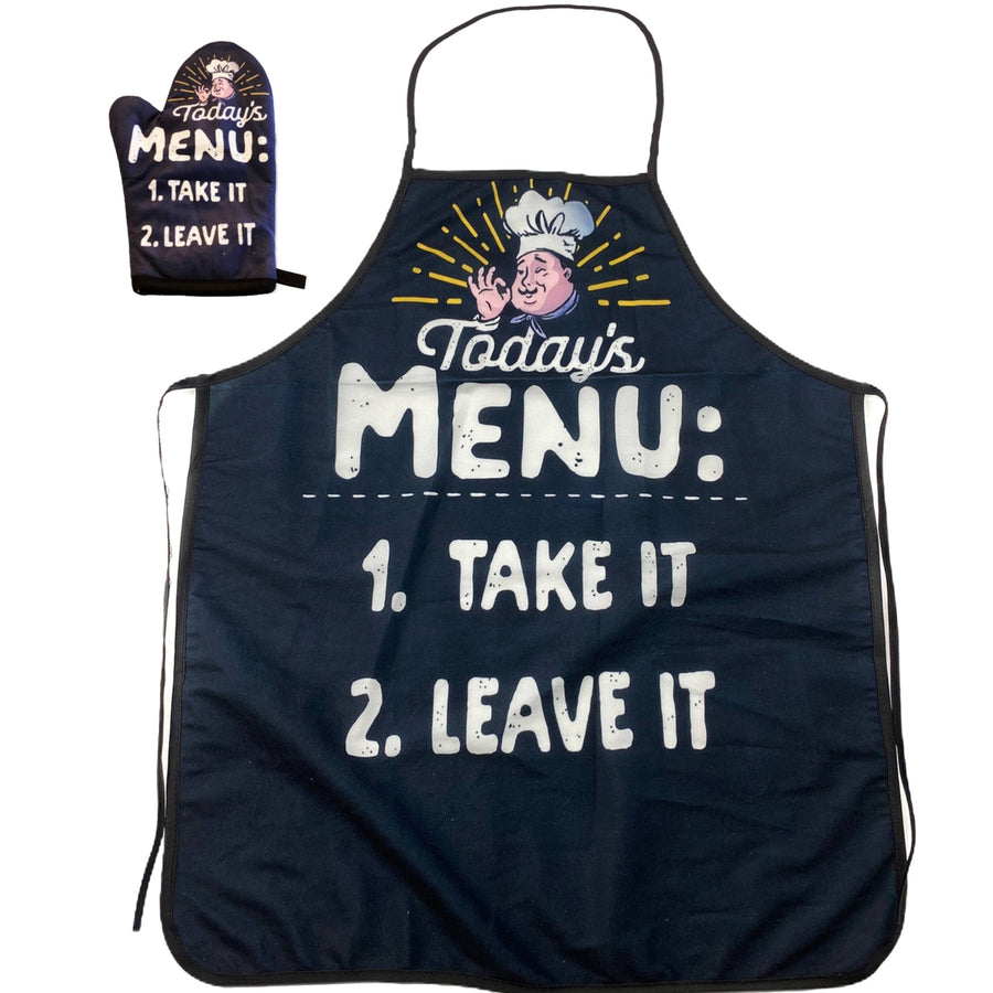 Todays Menu Take It Or Leave It Funny Chef Cooking Graphic Kitchen Accessories Image 1