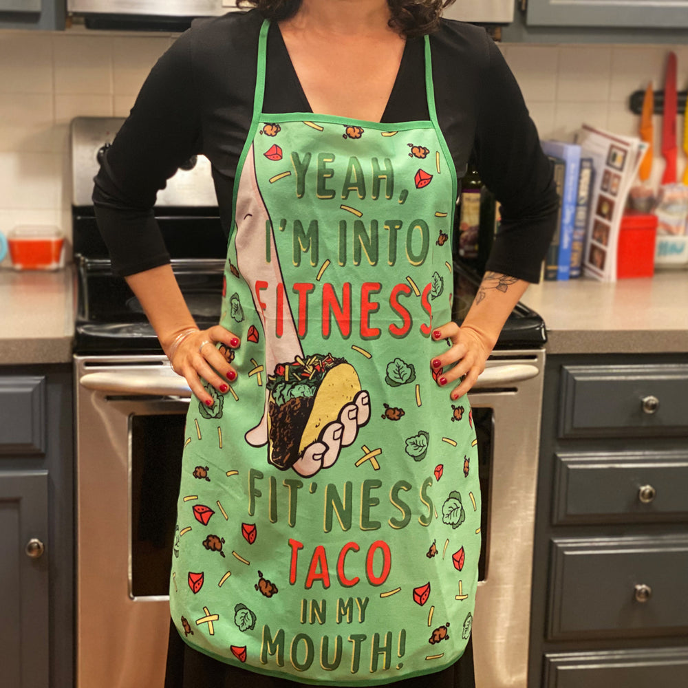 Fitness Taco Funny Kitchen Apron and Oven Mitts Humorous Gym Graphic Novelty Cooking Accessories Image 2