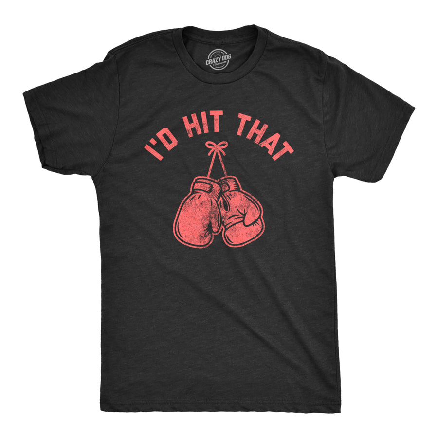 Mens Id Hit That Tshirt Funny Boxing Gloves Cardio Workout Fitness Punch Graphic Novelty Tee Image 1