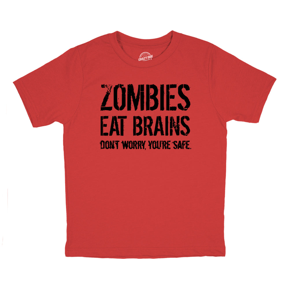 Youth Zombies Eat Brains Shirt Funny T Shirt Living Dead Halloween Outbreak Tee Image 2