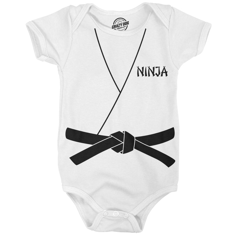 Creeper Ninja Baby Bodysuit Funny Karate Costume Jumper Image 1