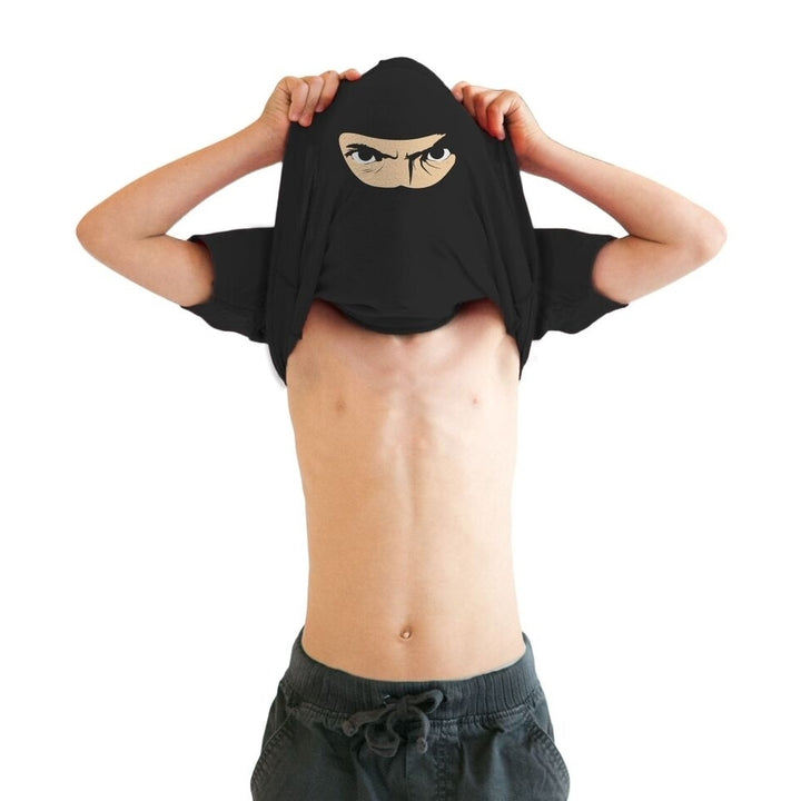 Youth Ask Me About My Ninja Disguise T Shirt Funny Cool Costume Novelty Gift Tee For Kids Image 4