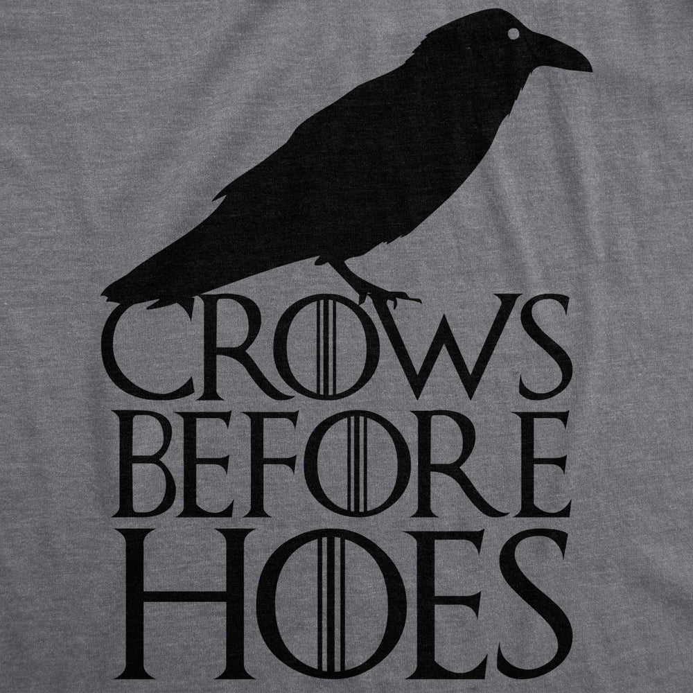 Mens Crows Before Hoes Funny T shirt for Men Vintage Novelty Hilarious Gag Gift Image 2