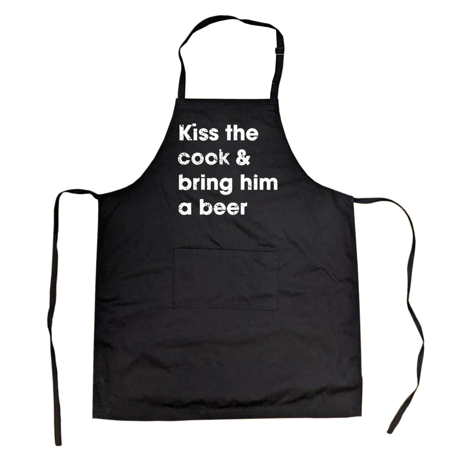 Cookout Apron Kiss The Cook And Bring Him A Beer Backyard BBQ Smock Image 1