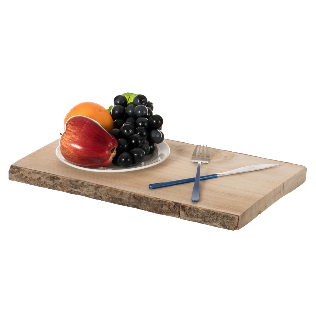 Rustic Natural Tree Log Wooden Rectangular Shape Serving Tray Cutting Board Image 9