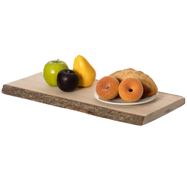Rustic Natural Tree Log Wooden Rectangular Shape Serving Tray Cutting Board Image 1