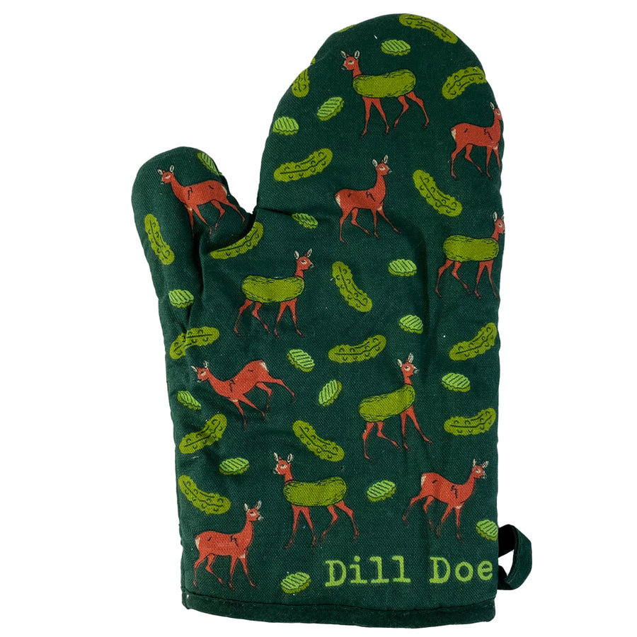 Dill Doe Oven Mitt Funny Sexual Innuendo Deer Pickle Graphic Novelty Kitchen Glove Image 1