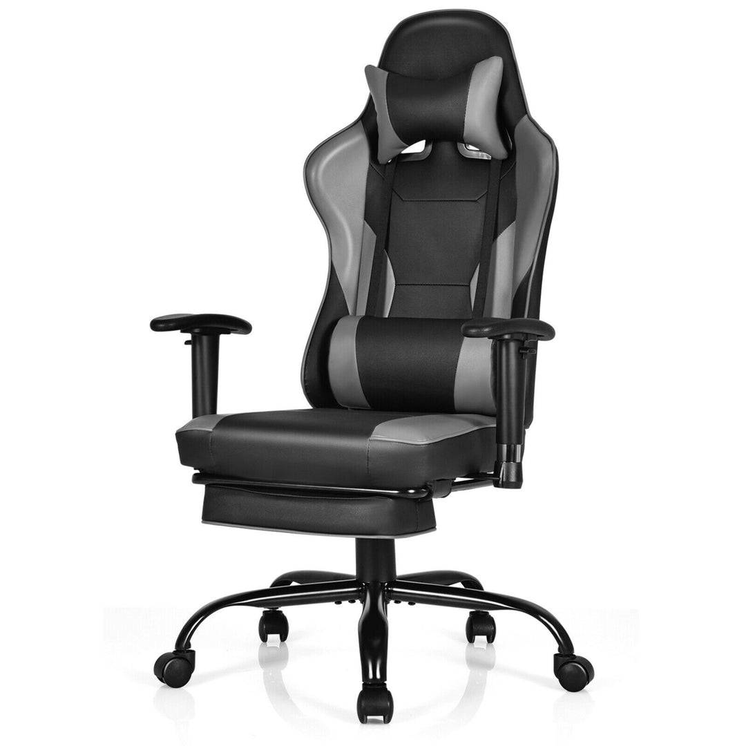Massage Gaming Chair Racing Computer Task Chair Recliner w/Footrest Image 4
