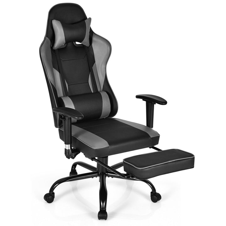 Massage Gaming Chair Racing Computer Task Chair Recliner w/Footrest Image 4