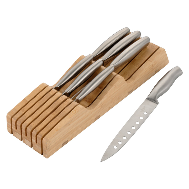 Ozeri 8-Piece Stainless Steel Knife Setwith Japanese Stainless Steel Slotted Blades Image 6
