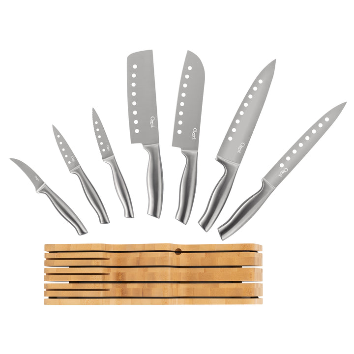 Ozeri 8-Piece Stainless Steel Knife Setwith Japanese Stainless Steel Slotted Blades Image 7