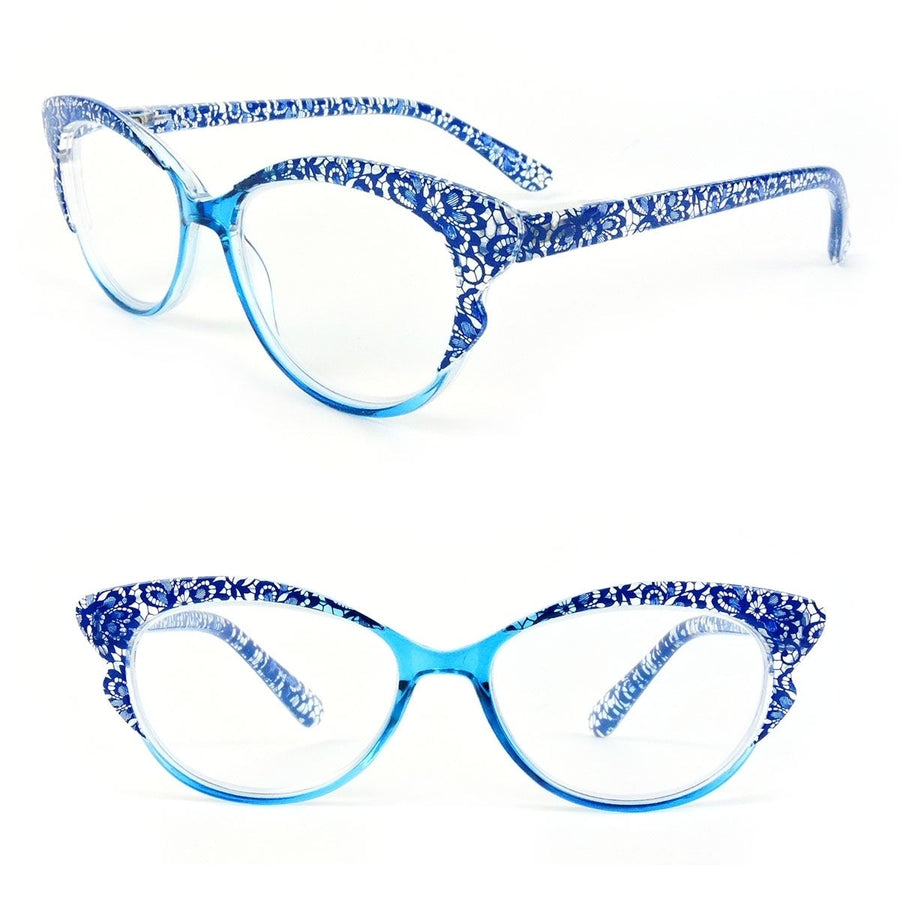 Cat Eye Frame Spring Hinges Fashion Womens Reading Glasses Image 1