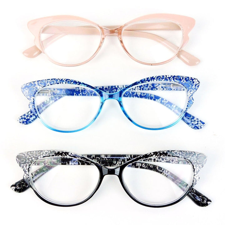 Cat Eye Frame Spring Hinges Fashion Womens Reading Glasses Image 4