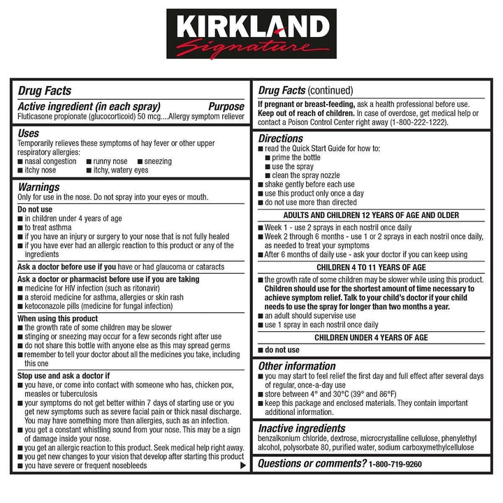 Kirkland Signature Aller-Flo 50mcg. Allergy Spray720 Metered Sprays Image 3