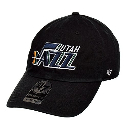 47 Brand Utah Jazz Clean Up Primary Logo Adjustable Hat (Black) ONE SIZE BLK Image 1