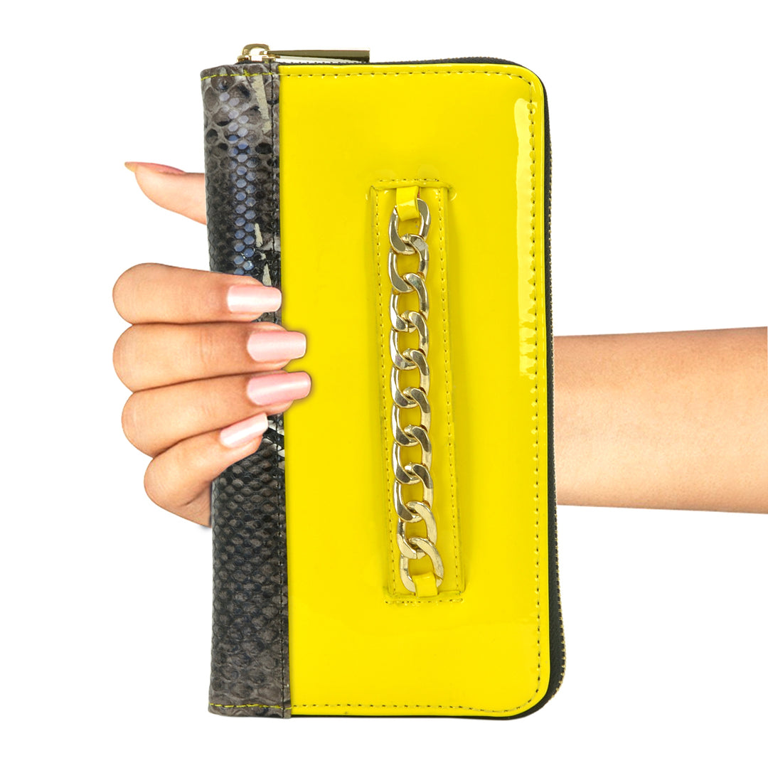 Womens Wallet RFID Blocking Leather Zip Around Long Purse Credit Card Clutch Wristlet Image 4