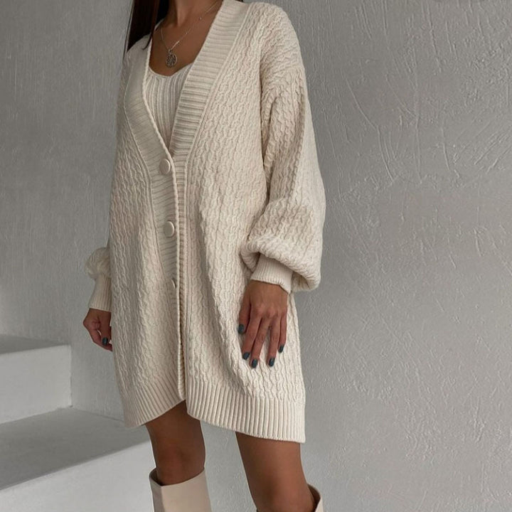 V-neck Sweater Dress With Suspenders Image 3