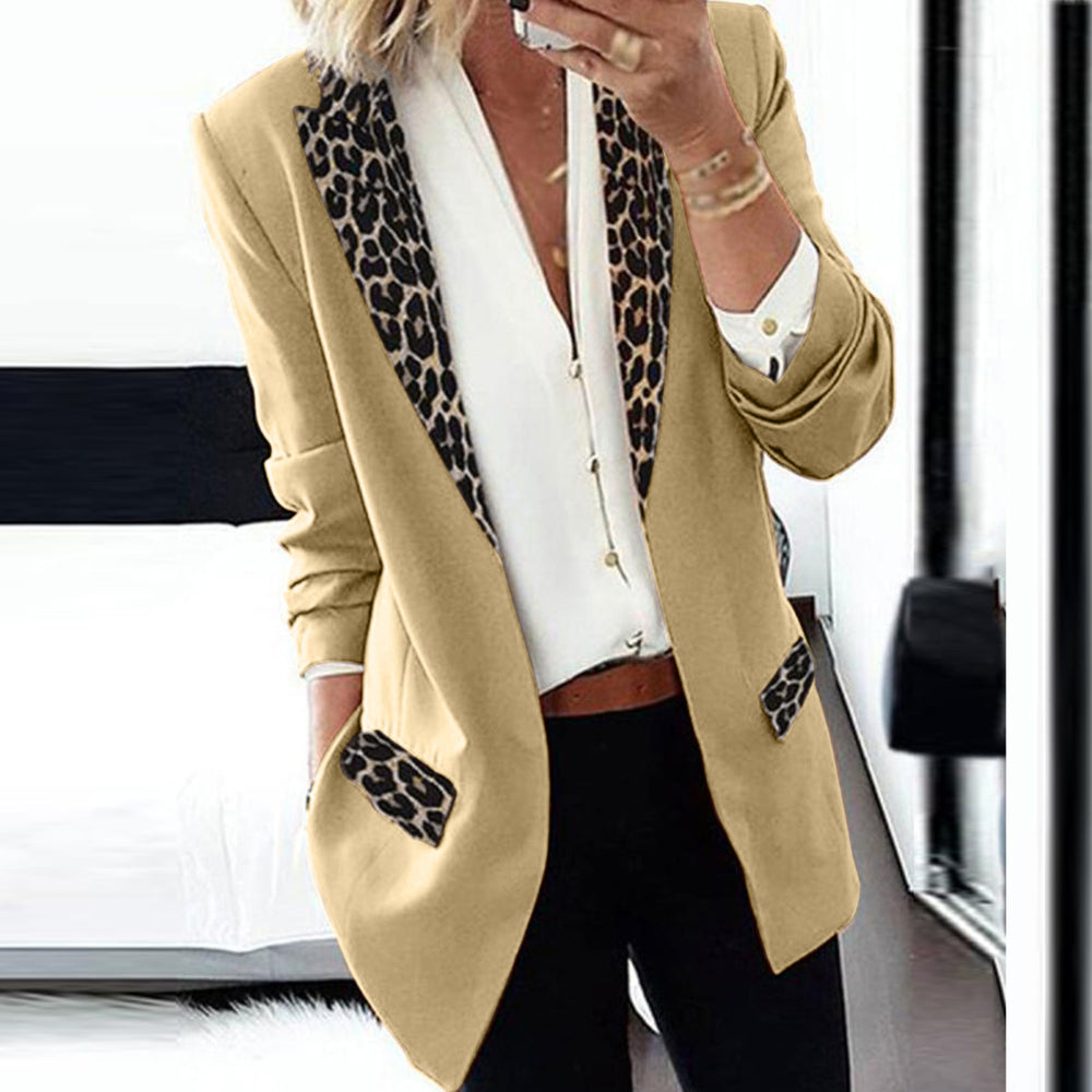 Womens Casual Fashion Leopard Print Small Suit Image 2