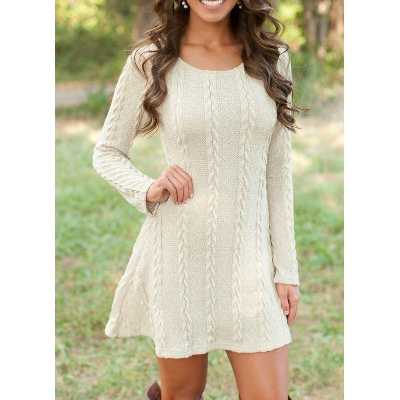 Long Sleeve Sweater Plus Size Dress Image 2