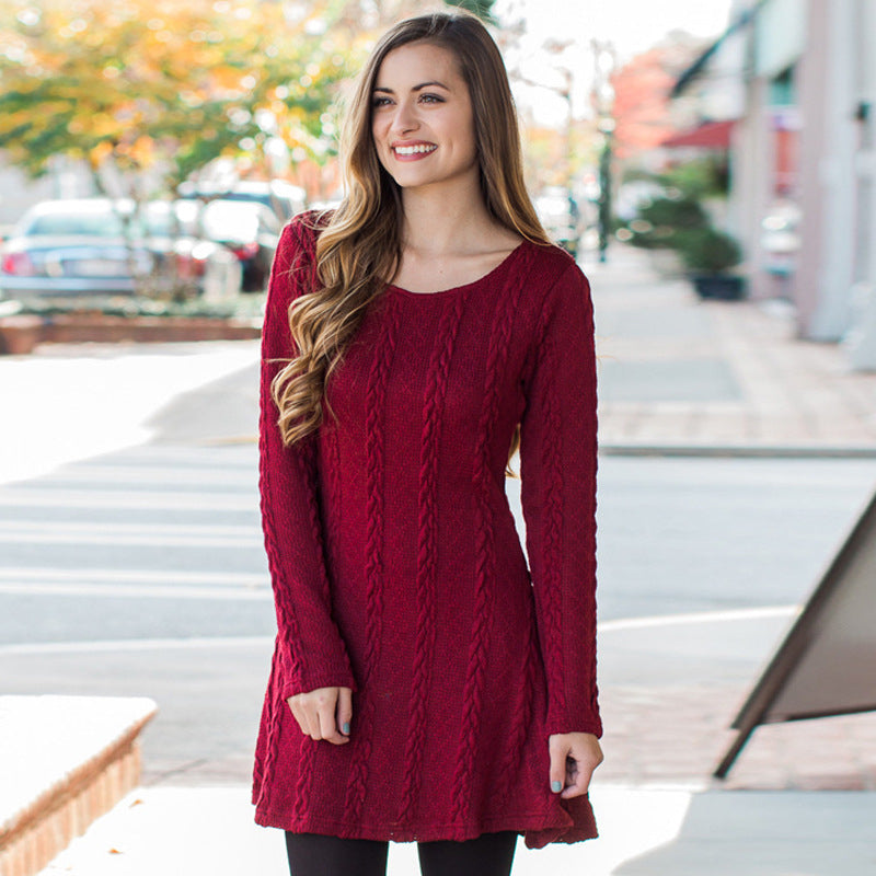 Long Sleeve Sweater Plus Size Dress Image 3
