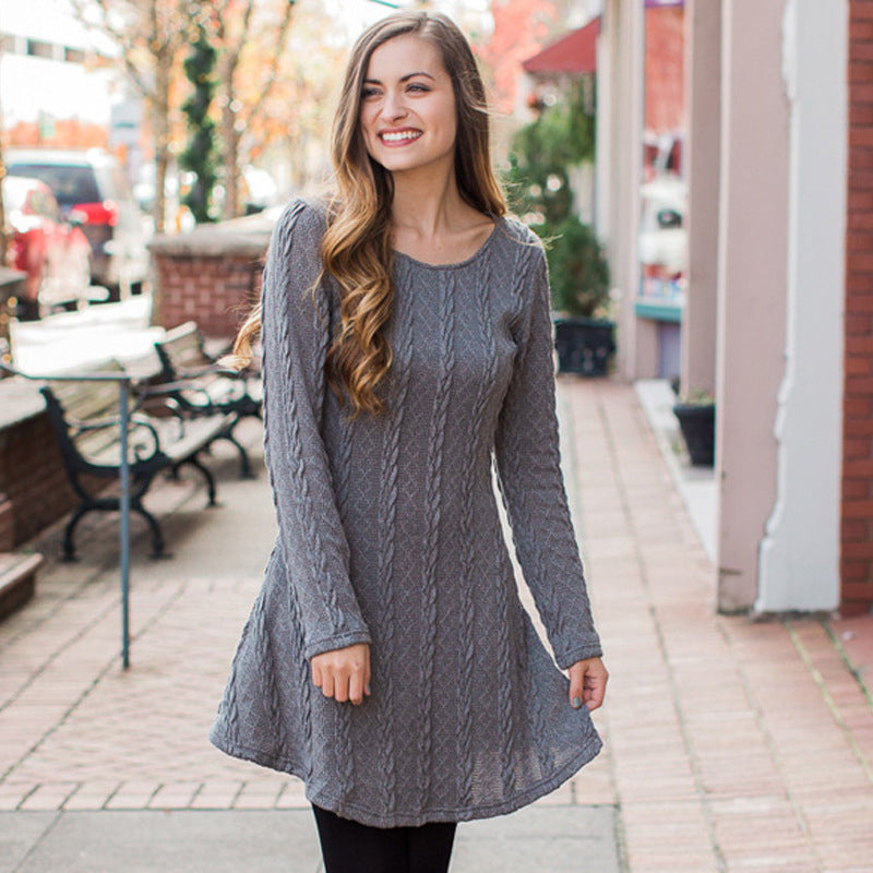 Long Sleeve Sweater Plus Size Dress Image 4