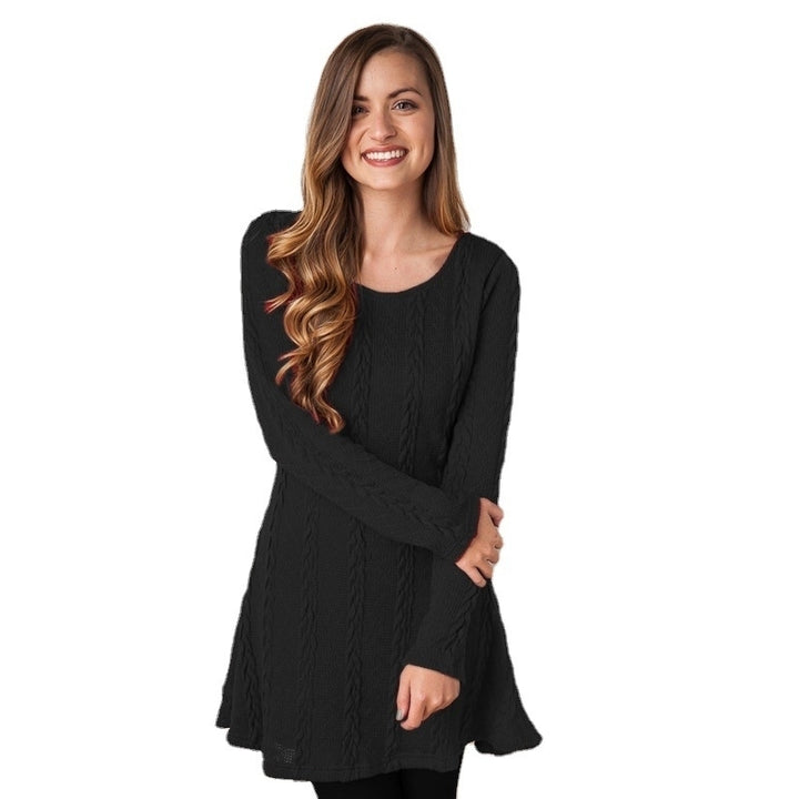 Long Sleeve Sweater Plus Size Dress Image 6
