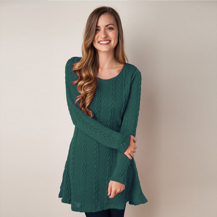 Long Sleeve Sweater Plus Size Dress Image 7