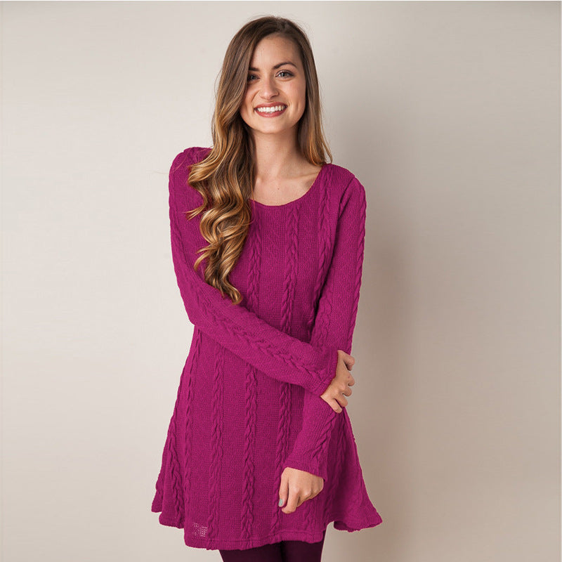 Long Sleeve Sweater Plus Size Dress Image 8