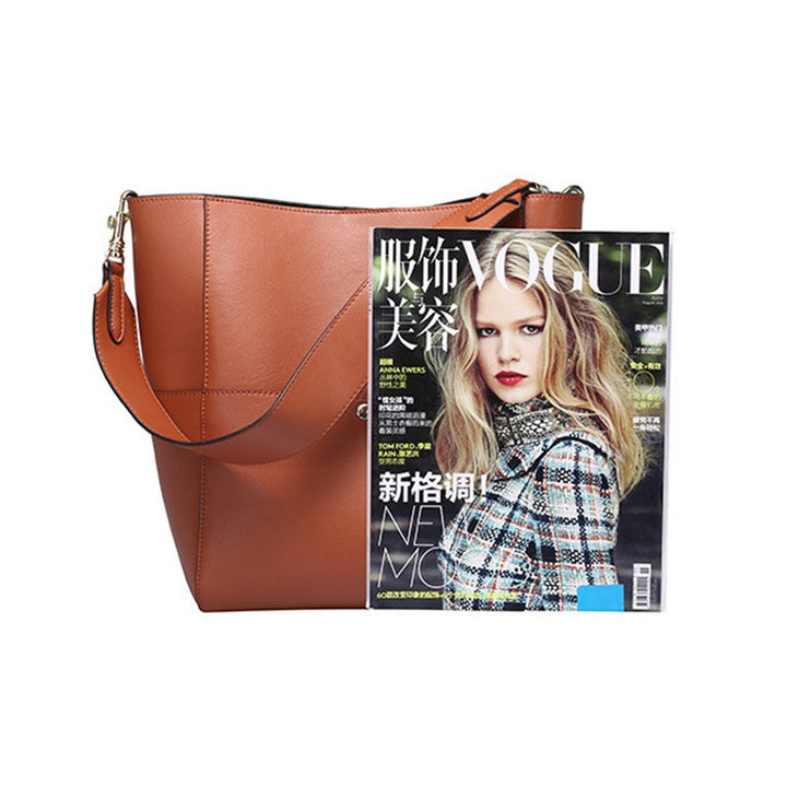 Womens Leather Designer Handbags Tote Purses Shoulder Bucket Bags Image 4