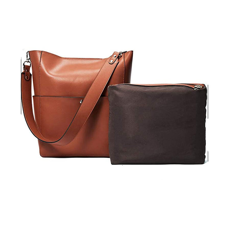 Womens Leather Designer Handbags Tote Purses Shoulder Bucket Bags Image 6