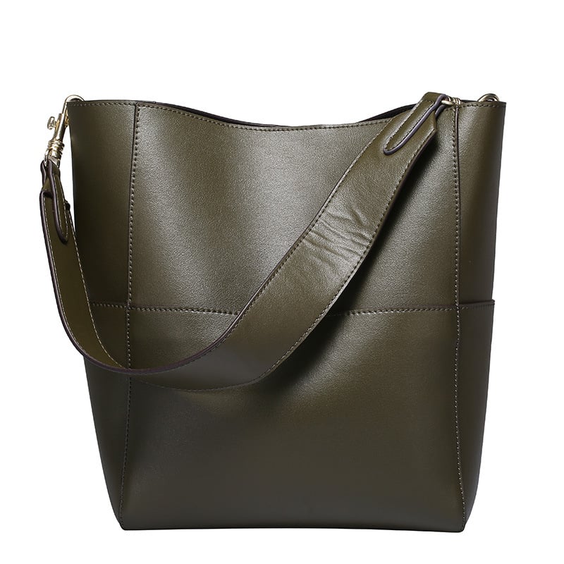 Womens Leather Designer Handbags Tote Purses Shoulder Bucket Bags Image 1