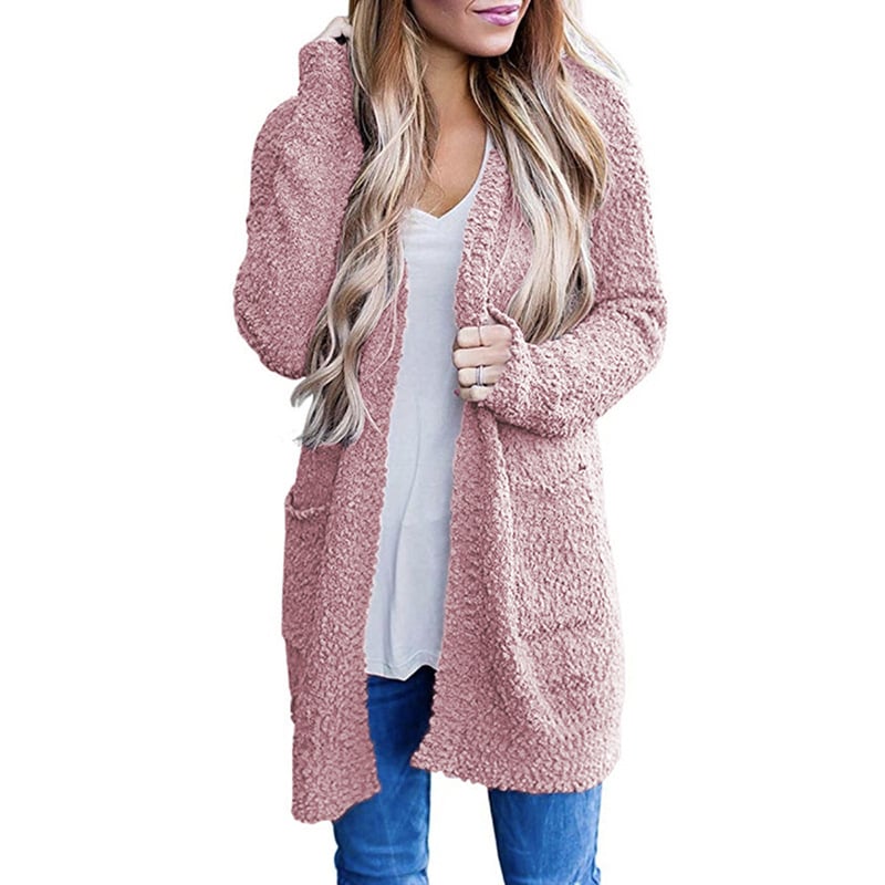 Womens Long Sleeve Soft Chunky Knit Sweater Open Front Cardigan Outwear Coat Image 1