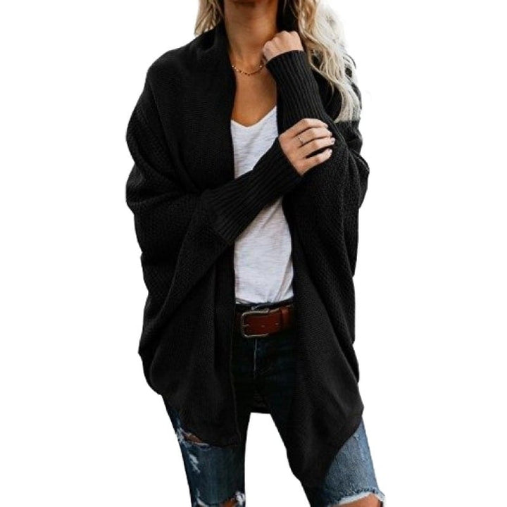 Womens Kimono Batwing Cable Knitted Slouchy Oversized Wrap Cardigan Image 4