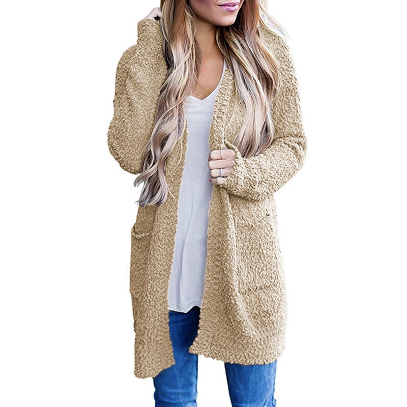 Womens Long Sleeve Soft Chunky Knit Sweater Open Front Cardigan Outwear Coat Image 9