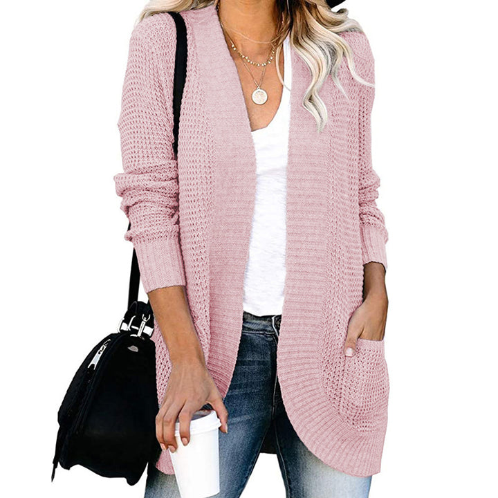Womens Long Sleeve Open Front Cardigans Chunky Knit Draped Sweaters Outwear Image 3