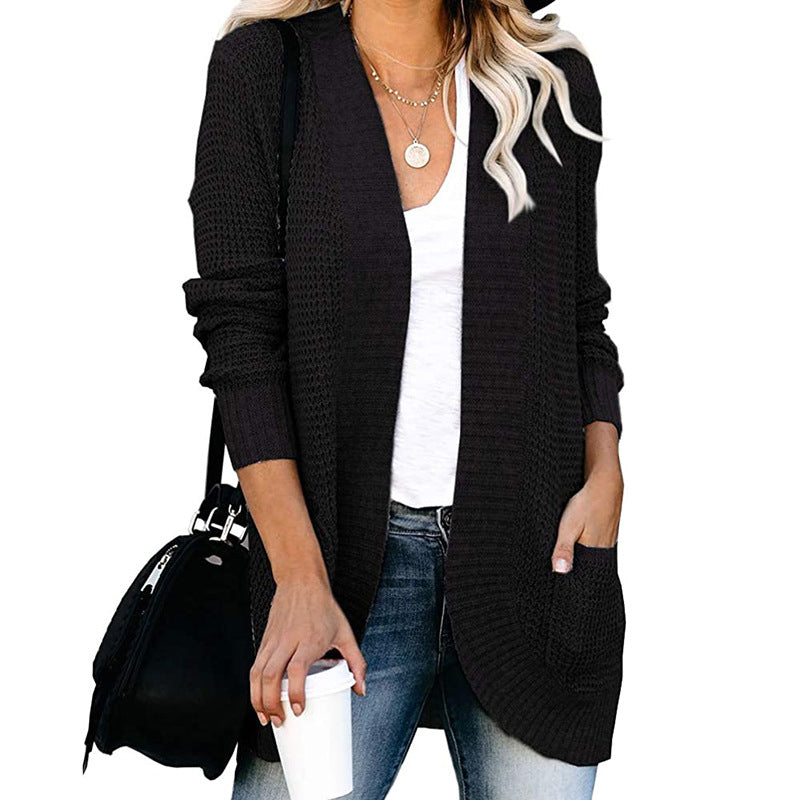 Womens Long Sleeve Open Front Cardigans Chunky Knit Draped Sweaters Outwear Image 6