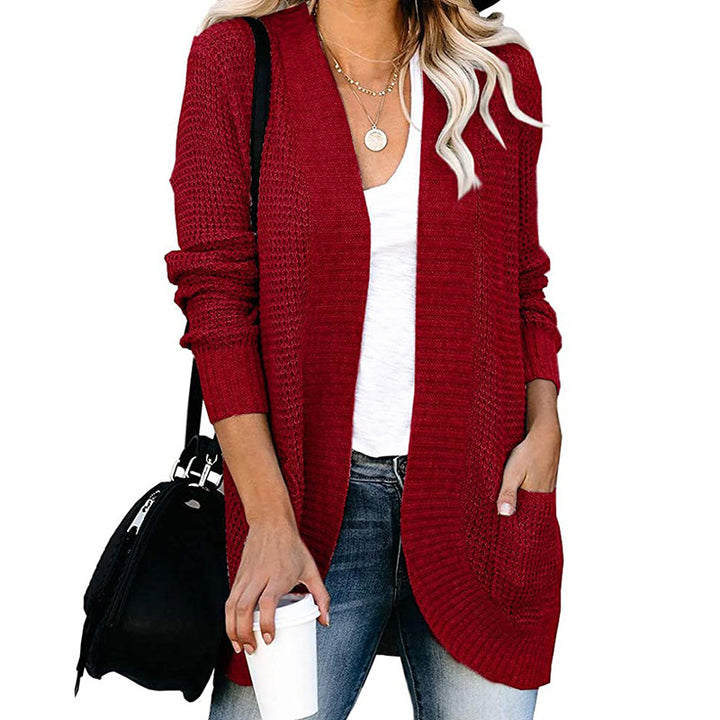 Womens Long Sleeve Open Front Cardigans Chunky Knit Draped Sweaters Outwear Image 7