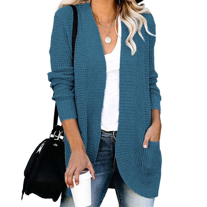 Womens Long Sleeve Open Front Cardigans Chunky Knit Draped Sweaters Outwear Image 10