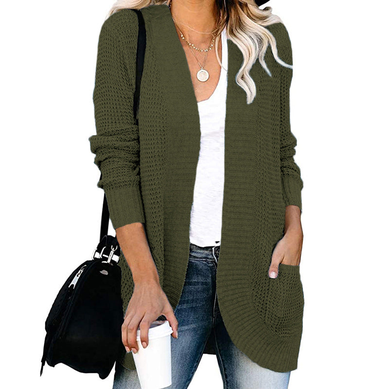 Womens Long Sleeve Open Front Cardigans Chunky Knit Draped Sweaters Outwear Image 11